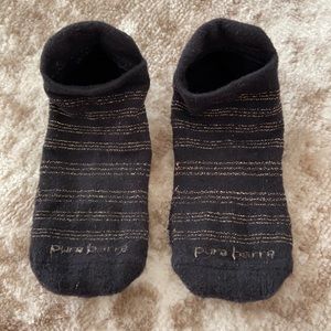 Gold stripe Pure Barre socks